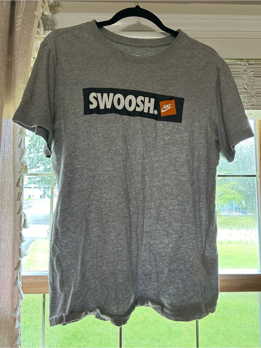 Nike Gray Swoosh Graphic Short Sleeve Tee